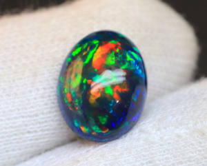 อัญมณีโอปอลสีดำเอทิโอเปียที่น่าสนใจรูปไข่มีค่าหลวมสีรุ้งที่มีค่าฉูดฉาดเอธิโอเปียสีดำโอปอล Cabochon ของขวัญสำหรับเธอ - Product Image 4