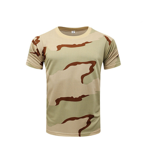 Camiseta de camuflaje para hombre con cuello redondo, ropa de entrenamiento al aire libre de verano de secado rápido, estilo táctico - Product Image 5
