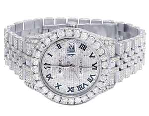 Reloj Jubilee VVS Diamond para hombre, esfera blanca de 36mm, reloj de acero inoxidable chapado en oro blanco para hombre, para regalo, totalmente helado - Product Image 3