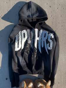 ชุดวอร์มผ้าเกล็ดปลาแบบรูดซิปสำหรับผู้ชายเสื้อฮู้ดทรงหลวมมีฮู้ดพิมพ์ลายกราฟิกสำหรับผู้ชาย - Product Image 6