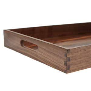 Bandeja de Servir Grande de Madera de Nogal con Diseño Clásico, Bandeja de Madera Ecológica para Servir Té y Café y Decoración del Hogar con Asas - Product Image 4