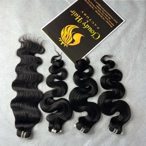 CDYHAIRVN Vietnamese Natural Black Body Wave Machine Double Weft 100g 10A 12A Grade Raw Virgin Hair Unprocessed Wave Human Hair - Product Image 3