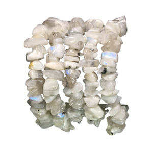 Pulsera de Chip de piedra lunar de arcoíris Natural de alta calidad para mujer, abalorio de moda de piedra de cristal colorido para amantes de las piedras preciosas - Product Image 4