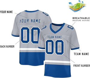 เสื้ออเมริกันฟุตบอลคุณภาพสูงแบบขายส่ง ผลิตจากโพลีเอสเตอร์ 100% ระบายอากาศได้ดี แห้งเร็ว มีไซส์พลัสไซส์ให้เลือก สามารถสกรีนชื่อทีมได้ เหมาะสำหรับการระดมทุน - Product Image 3
