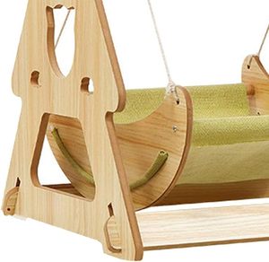 เปลผ้าแคนวาสแบบแกว่งได้ทำจากไม้สไตล์เวียดนามสำหรับสัตว์เลี้ยงในร่มพักผ่อนเลานจ์ - Product Image 3