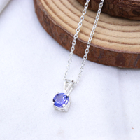 Pierre précieuse naturelle de Tanzanite de haute qualité, taille taillée, sertie à griffes, en argent sterling 925 plaqué or rose, certifiée IGI, cadeau de mariage tendance pour femme