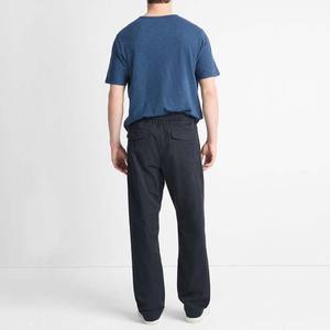 Nouveaux designs OEM douane pantalons décontractés bouton fermeture éclair pantalon extensible ceinture élastique pantalons pour hommes, droit, à rayures incurvées - Product Image 6