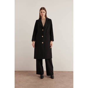 Abrigo Reversible Cruzado Negro para Mujer, Estilo Cola de Golondrina, Cortavientos, Impermeable, Transpirable, Formal, Otoño Invierno, Talla XL - Product Image 6
