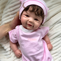 Süße Candy Girl Vollsilikon-Reborn-Babypuppe Lächelnd mit Offenem Mund Wiedergeburtspuppe Begleiter-Spielzeug Geschenke