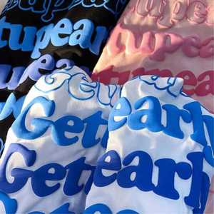 T-shirt imprimé bouffant Streetwear pour hommes personnalisé OEM d'usine T-shirt surdimensionné en coton Chemise à logo en relief 3D - Product Image 3