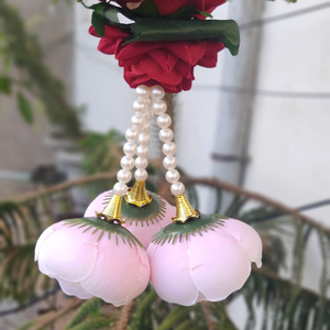 Christmas Tree Decor Rose Flower Bunches With Pearl Hanging Traditional Indian Decor Bring the Beauty of Nature String - Product Image 1