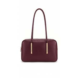 Borsa a Spalla Strutturata in Vera Pelle Dollaro con Catena e Chiusura a Cerniera, Made in Italy - Product Image 1