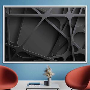 Elegante Arte Abstracto Negro en 3D, Impresión en Lienzo, CUADRO EN LIEZZNO CON MARCO BLANCO - Product Image 1