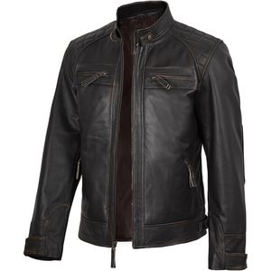 Chaqueta de moto de piel de cordero real para hombre hecha a mano, comodidad, fuerza y estilo combinados - Product Image 6