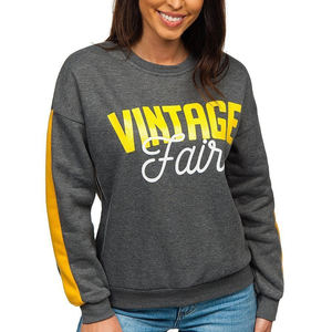 Jersey holgado de algodón para mujer al por mayor, ropa de uso diario para otoño e invierno, sudadera de cuello redondo con diseño estampado para mujer - Product Image 1