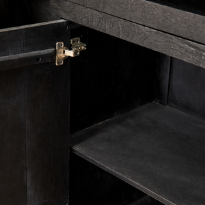 Vitrina de Madera Maciza Mimosa Negra |   Estantería de Almacenamiento Industrial para Comercio Minorista |   Muebles Modernos para Tiendas - Product Image 2