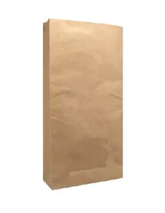 Saco de papel de fundo marrom disponível em vários tamanhos usado no setor alimentar