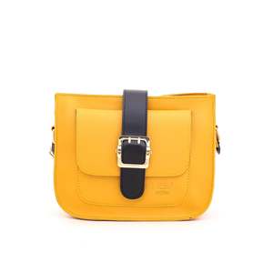 Yellow PU Leather Shoulder <b>Bag</b> P55269 Portable and Waterproof Mini Dress Style for Ladies for Daily Use in <b>Summer</b> - Product Image 3