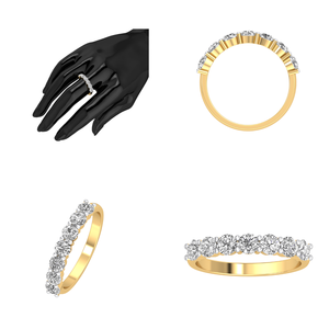 Anillo de boda de corte brillante de lujo de oro sólido de 18 quilates para mujer 1Cts VS Clarity EF Color Lab Grown Diamond IGI Certified - Product Image 2