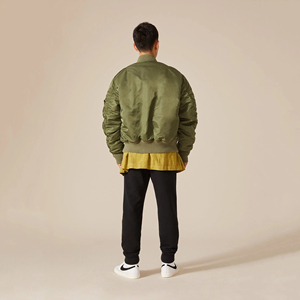 แจ็กเก็ตบอมเบอร์ลำลองสลิมฟิตมีซิปคอตั้งเสื้อแจ็คเก็ตบอมเบอร์ลายสก๊อตสำหรับผู้ชาย100% โพลีเอสเตอร์ฤดูใบไม้ร่วง - Product Image 2