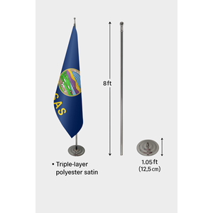 Digital-Printed <b>for</b> Kansas Indoor <b>Flag</b> 3x5ft Satin/Polyester Aluminum <b>Pole</b> Display Ready - Product Image 6