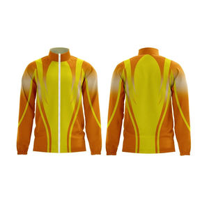 Nouvelle arrivée, veste d'échauffement en polyester, fermeture éclair sur le devant, design personnalisé, séchage rapide, respirante, utilisation en extérieur en hiver, haute qualité - Product Image 5