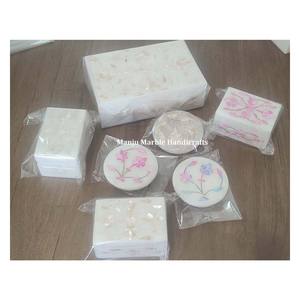 Boîte d'incrustation de marbre de produit de qualité supérieure d'emballage Standard de haute qualité avec travail d'incrustation personnalisé fabriqué à la main de nacre pour la décoration - Product Image 5