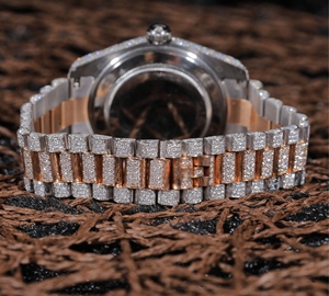 Reloj Mecánico de Lujo con Diamante Moissanite, Esfera de Cristal, Fecha Automática, Acero Inoxidable, Reloj Personalizado para Hombre, Claridad VVS Mejorada - Product Image 3