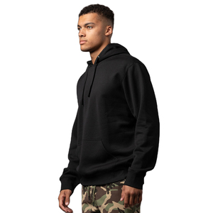 Pulls à capuche 100% coton pour hommes avec logo personnalisé, sérigraphie en soie thermique à motif solide pour l'hiver, vente en gros - Product Image 4
