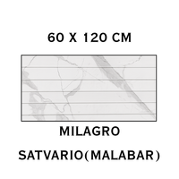 Carreaux muraux en porcelaine moderne polie et émaillée 600 mm x 1200 mm, design Milagro Satvario avec surface Malabar pour villa, adhésif inclus