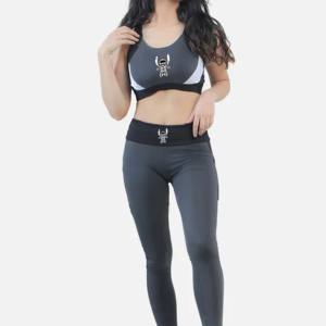 Ensemble de soutien-gorge de sport pour femmes taille haute hanche sport coton Gym Fitness hauts Leggings avec Logo bonnets rembourrés populaires pour les vêtements de sport - Product Image 1