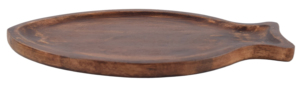 IHA IHAT260 Ribbed Oval Shape Wood Handicraft American Style Party Serving Tray for Bowls - Product Image 6