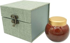 Urne à souvenir rouge pour les petits animaux de compagnie ou les humains, faite à la main, en céramique, Double alliage, couvercle d'étanchéité avec boîte à grain de bois - Product Image 4
