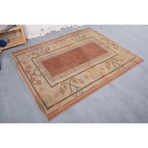 Clásico marrón Beige 5,1x6,4 pies Vintage alfombra turca Patchwork diseño lana Imitación Piel de conejo látex nuevo rectángulo pasillo cabecera - Product Image 3