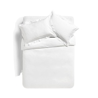 Ensemble de literie d'hôtel en polyester blanc de haute qualité 300TC, OEM ODM, vente en gros, doux, respirant, durable, linge de lit de luxe personnalisable