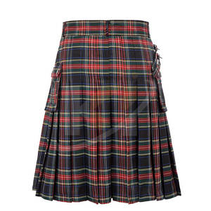 Tartan en kilt personnalisé grande taille pour hommes pour une utilisation décontractée coupe ample taille élastique vente en gros Tartan en kilt pour hommes - Product Image 2