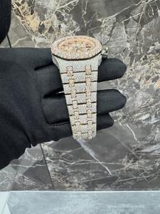 Reloj Mecánico Cronógrafo de Acero Inoxidable Japonés, Totalmente Engastado con Diamantes Moissanite, Unisex, de Lujo, con Fecha, Analógico, Deportivo y Ejecutivo - Product Image 5