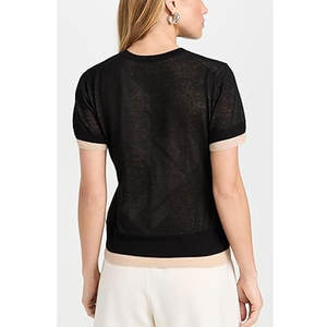T-shirt double couche écologique 100% coton pour femmes Logo personnalisé Tissu tricoté de haute qualité Respirant Style décontracté Meilleur prix - Product Image 3