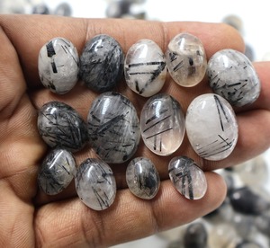 อัญมณีควอตซ์คริสตัล rutile สีดำธรรมชาติคุณภาพสูง2025อัญมณีหลวมสำหรับทำเครื่องประดับ - Product Image 1