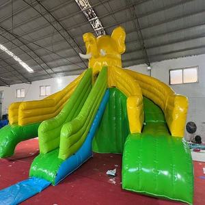 Động vật theo chủ đề voi Inflatable lâu đài PVC Made Bounce House khóa học trở ngại leo tường phiêu lưu công viên Home Playhouse - Product Image 4