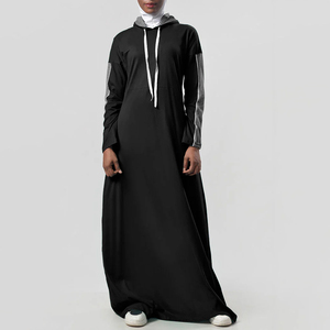 Abaya Musulmana Modest Personalizada para Mujer, Algodón, Poliéster, Chifón, Estilo Simple en Línea A, Vestido Formal de Noche, Talla Grande, Venta al por Mayor - Product Image 2