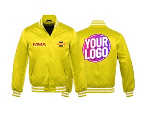 Moda de invierno esencial Unisex para Varsity Bomber Jacket Mangas completas Cierre de cremallera Soporte Rib-Knit Hem Material de lona - Product Image 3