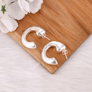 Simple Plain Round Shape <b>Hoop</b> <b>Earrings</b> Crafted From 925 <b>Sterling</b> <b>Silver</b> For Woman And Girls Bohemian Jewelry On Wholesale - Product Image 4