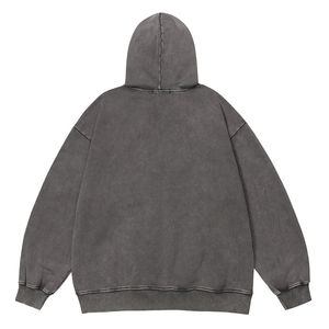 2024 nueva Sudadera con capucha lavada con ácido Vintage informal para hombre 100% algodón desgastado liso teñido hecho en Sialkot Pakistán OEM para invierno - Product Image 2