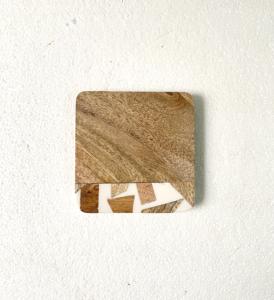 Dessous de verre élégants en bois d'acacia et résine, tapis de table de mariage, matériau écologique, design classique pour boissons, tapis et serviettes - Product Image 1