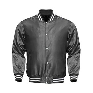 Chaquetas de seda satinada de alta calidad para hombre y mujer, chaquetas negras Premium personalizadas al por mayor, nuevo diseño, OEM, a prueba de viento, para exteriores e Invierno - Product Image 4
