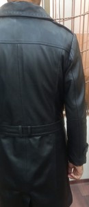 เสื้อแจ็คเก็ตหนังกันลมสำหรับผู้ชายเสื้อโค้ทหนังแกะแท้มีกระเป๋าสำหรับตกแต่งยาวสไตล์ใหม่2025ขายดีที่สุด - Product Image 3