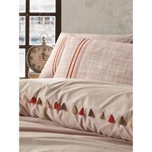 ชุดปลอกผ้านวมคู่สีเบจเมอร์รี่กล่องผ้าฝ้ายคอลเลกชันลูกกวาด - Product Image 2