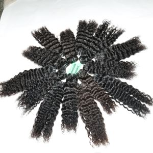 100% Extensiones de cabello humano de templo indio Virgen sin procesar Paquetes de cabello rizado natural de doble trama baratos del proveedor - Product Image 6