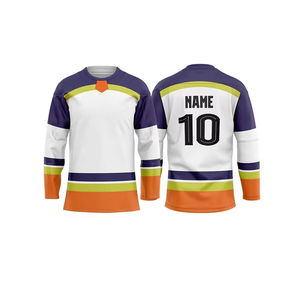 Ensemble d'uniformes de hockey sur glace personnalisés et confortables, qualité professionnelle, impression par sublimation, tissu respirant, comprenant maillots, chaussettes et logo d'équipe - Product Image 5